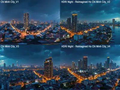 HDRI Night Collection - Reimagined Ho Chi Minh City -  Part 1 3D model
