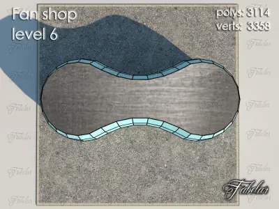 Fan Shop Low-poly 3D model 3