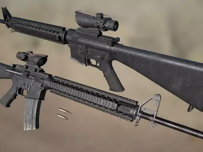 M16 A4 Low-poly 3D model