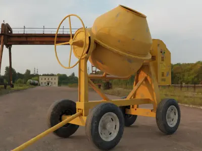 Concrete mixer Low-poly 3D model 3