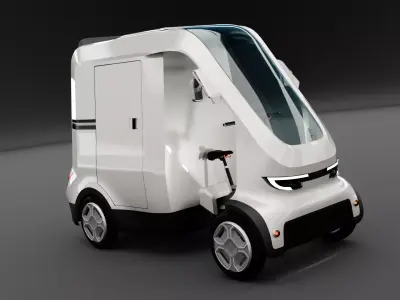 Quadracycle Cargo Bike Full Assembly STEP FBX STL OBJ 3D model