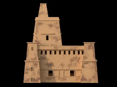 Arabic Buildings parts Low-poly 3D model