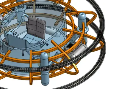 UFO with internal structures Free 3D model