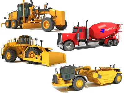 Heavy Construction Machinery Collection 3D Model Pack