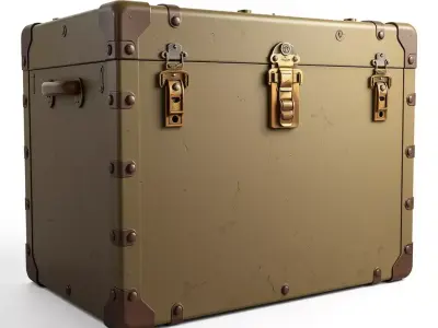 Vintage Military Storage Trunk Low-poly 3D model