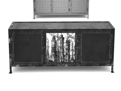Black and White TV cabinet 3D model
