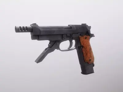 Barretta93r gun Low-poly 3D model