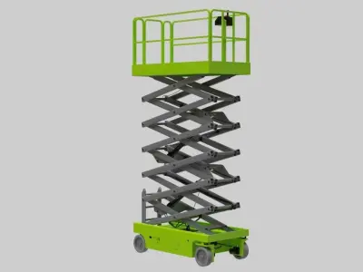 Scissor Lift 1 Untextured Low-poly 3D model