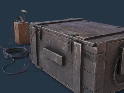 Dynamite Box Blaster Low-poly 3D model