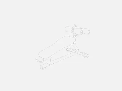Decline abdominal bench Low-poly 3D model