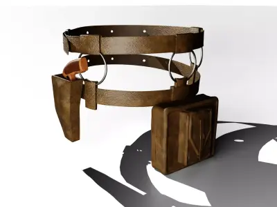 Harness Backpack with Gun Holster Low-poly 3D model