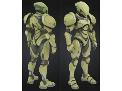 Cyber Hive Soldier Low-poly 3D model