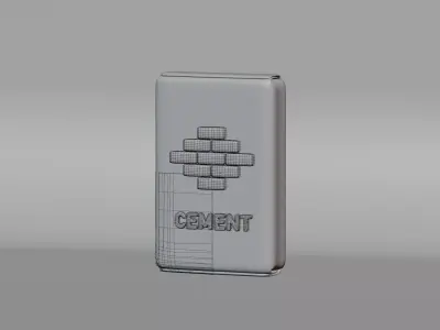 Cement bag Low-poly 3D model buy