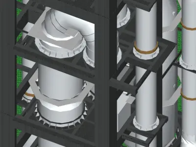 Surma Cement Plant-Cyclone Preheater Free 3D model