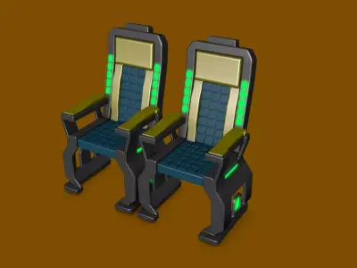 Aircraft seats 3D model