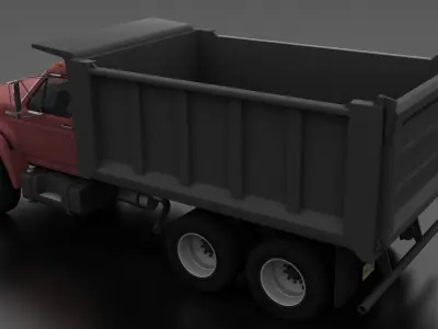 F-Series FT-900 Dump Truck Tandem Axle 1995 Low-poly 3D model