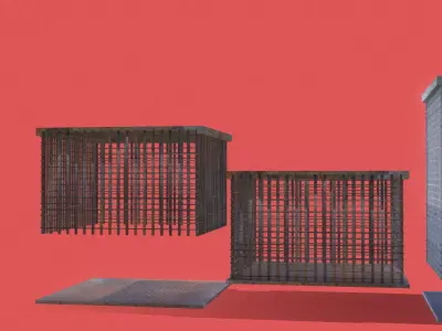 Retro 2 Cage Set PSX Low-poly 3D model