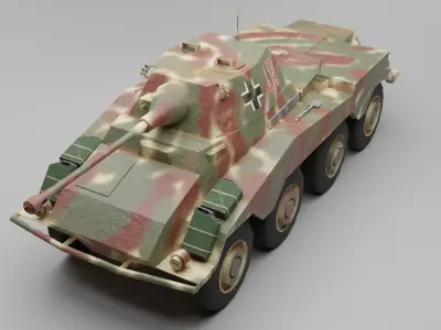 SdKfz 234-2 Puma Low-poly 3D model