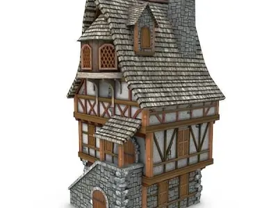 Medieval Building 18 Townhouse Low-poly 3D model