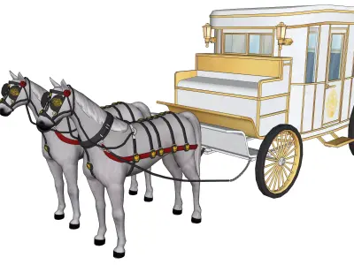  White carriage 2 3D model