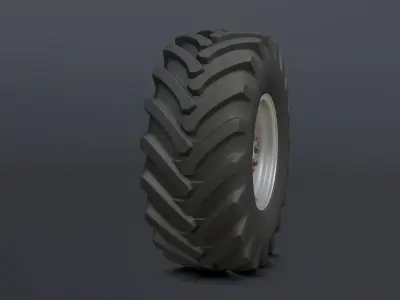 Set of wheels for combine SK-5 Niva KSK-100 Free low-poly 3D model