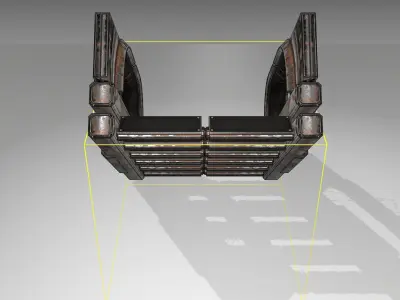 Futuristic Stairs - 3 - Rusty Textures Low-poly 3D model