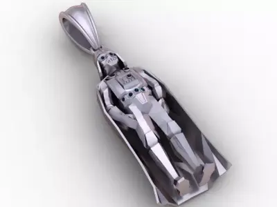 Sci-Fi Dark Warrior Pendant 3D Printable Model 3D print model