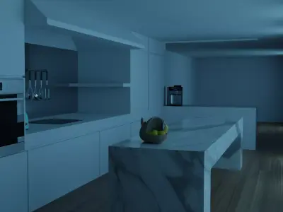 kitchen empty at night Free 3D model