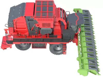 Cotton Picker Harvester Low-poly 3D model