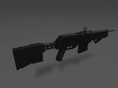 Rail Gun Assault Rifle- AK Inspired Design Low-poly 3D model