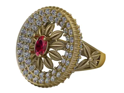 8K Gold Ruby and Diamond Channe 3D print model