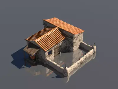 Peasan Greek House Low-poly 3D model