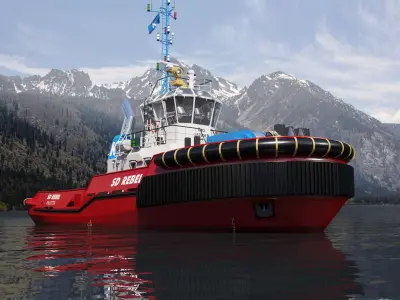 Tugboat  red 3D model