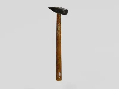 Rusty Tool Hammer 3D scan PBR 4K textures Low-poly 3D model