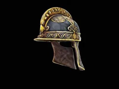 gladiator gold helmet 3D model