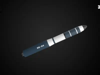 17 IN ONE BALLISTIC MISSILE LOW POLY Low-poly 3D model