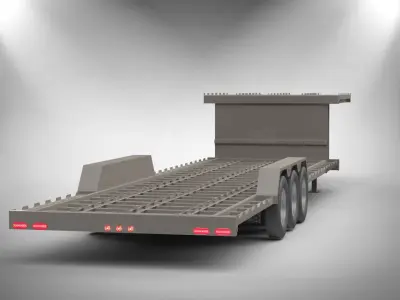 Trailer flatbed - flatbed Free 3D model