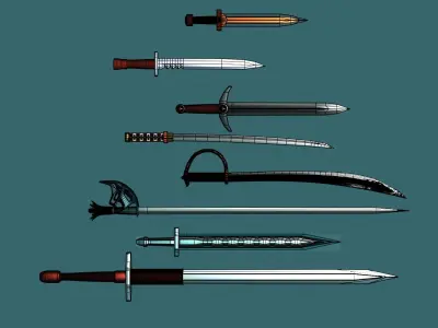 Phinikes-SC-001 list of swords 3D model