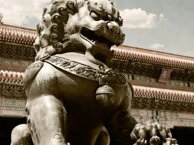 Stone Guardian Lions of the Forbidden City 3D model