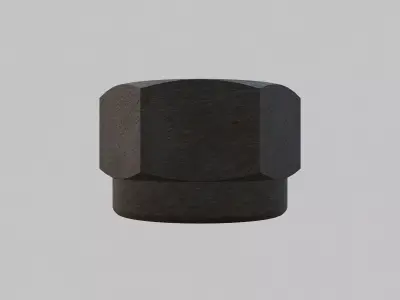 M8 Nut Coarse Threads Lock Type with Rusty Iron Texture 3D model