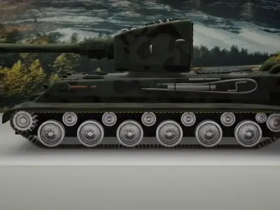 Military Tank Low-poly 3D model get