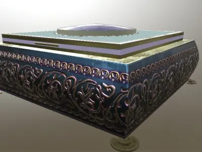 Antique jewelry box Low-poly 3D model
