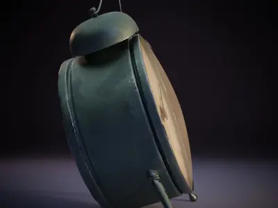 old alarm clock Free low-poly 3D model