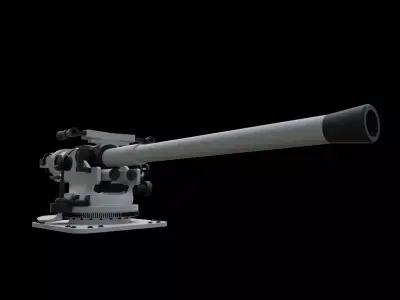 5-inch 50-caliber  US Naval Gun 3D model