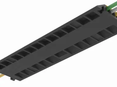 Multi-Channel Cable Protector With Internal Wiring Black Yellow 3D model