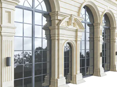 Classic Facade Element Low-poly 3D model