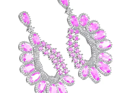 Antique Art Deco Style Earring 5 3D print model