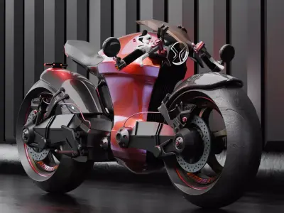 Futuristic EV Bike Concept 3D model