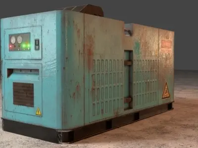 PBR Generator industrial Low-poly 3D model