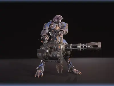 TP Animations Gatling Low-poly 3D model